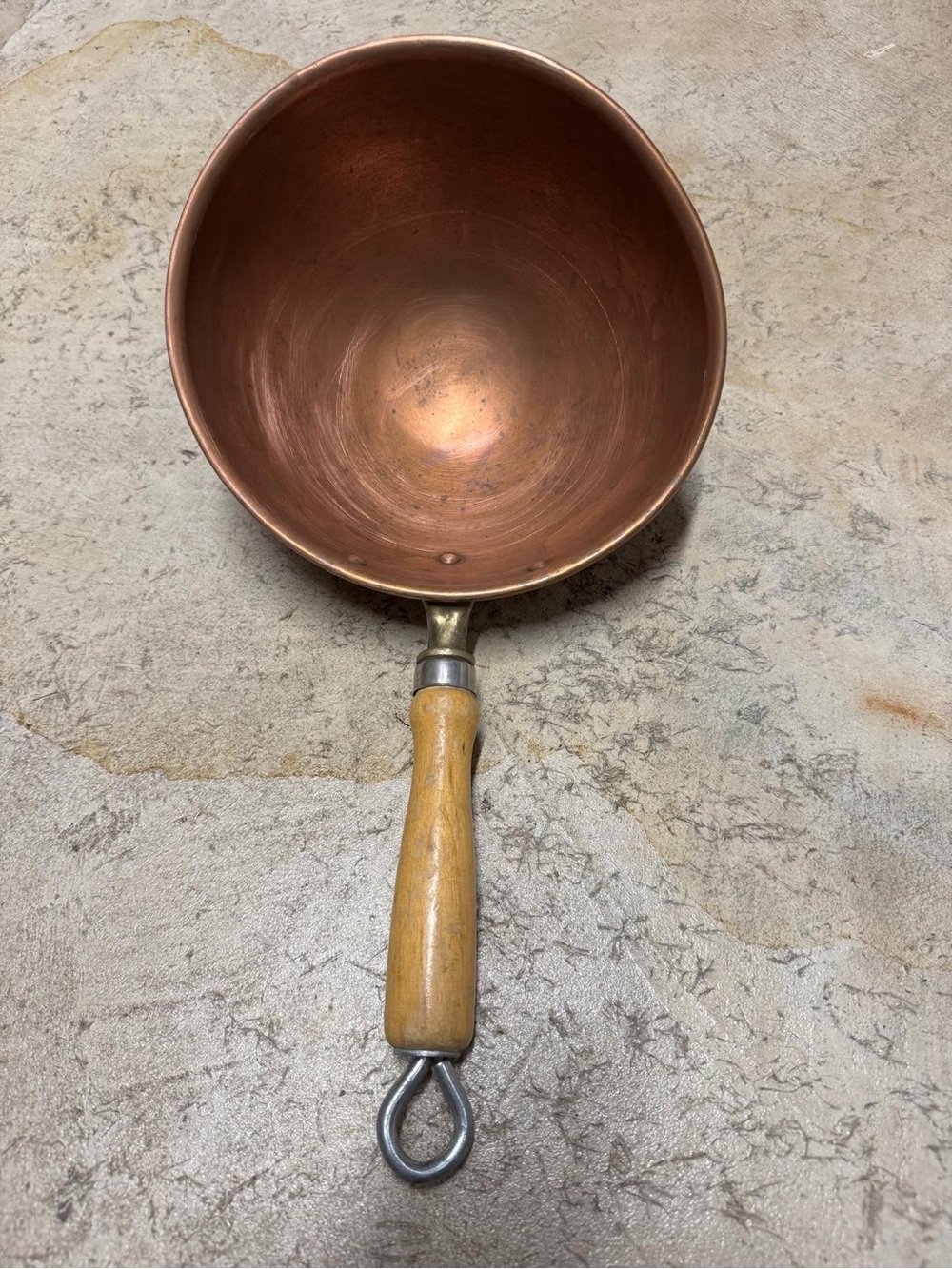 Copper Saucepan with Wood Handle - Copper Color